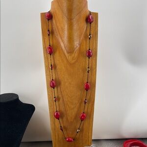 2.7.26-6 Artisanal MOD Red Beaded Necklace (18”)